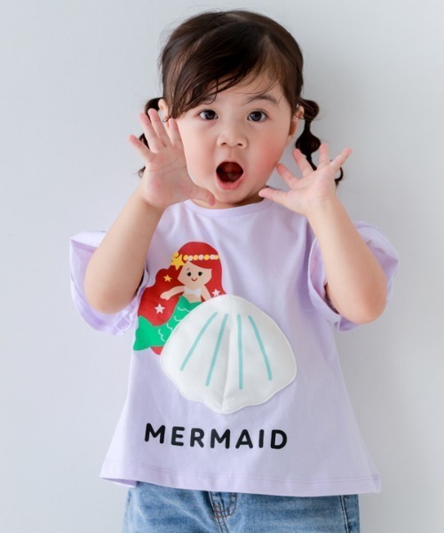 CHEEK ROOM（チークルーム）の「CHEEK ROOM/チークルーム マーメイド Tシャツ（Tシャツ/カットソー・キッズ・パープル/ピンク/サックスブルー・80ｃｍ/90cm/100cm/110cm/120cm/130cm）」の3枚目の写真