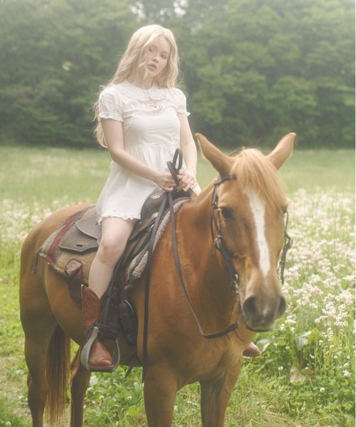 chernyy(チェルニー)の「Indian cotton rose babydoll dress / インドコットンローズベビードールドレス(ワンピース・レディース・アイボリー・LARGE/MEDIUM/SMALL)」の12枚目の写真