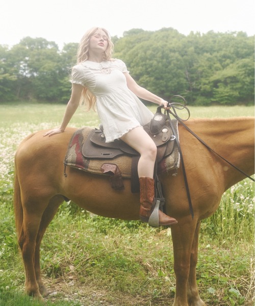 chernyy(チェルニー)の「Indian cotton rose babydoll dress / インドコットンローズベビードールドレス(ワンピース・レディース・アイボリー・LARGE/MEDIUM/SMALL)」の13枚目の写真