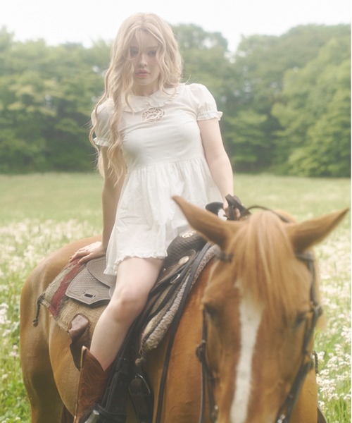 chernyy(チェルニー)の「Indian cotton rose babydoll dress / インドコットンローズベビードールドレス(ワンピース・レディース・アイボリー・LARGE/MEDIUM/SMALL)」の16枚目の写真