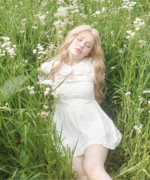 chernyy(チェルニー)の「Indian cotton rose babydoll dress / インドコットンローズベビードールドレス(ワンピース・レディース・アイボリー・LARGE/MEDIUM/SMALL)」の3枚目の写真