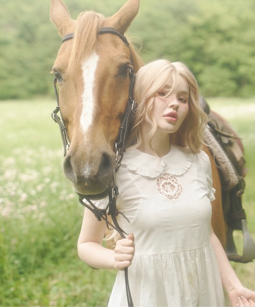 chernyy(チェルニー)の「Indian cotton rose babydoll dress / インドコットンローズベビードールドレス(ワンピース・レディース・アイボリー・LARGE/MEDIUM/SMALL)」の10枚目の写真