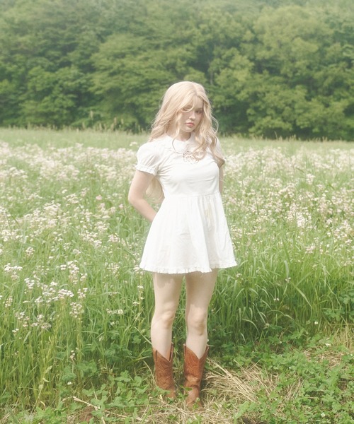 chernyy(チェルニー)の「Indian cotton rose babydoll dress / インドコットンローズベビードールドレス(ワンピース・レディース・アイボリー・LARGE/MEDIUM/SMALL)」の8枚目の写真