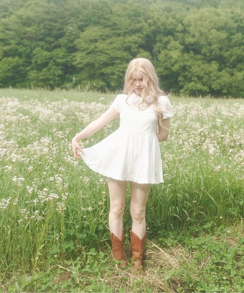 chernyy(チェルニー)の「Indian cotton rose babydoll dress / インドコットンローズベビードールドレス(ワンピース・レディース・アイボリー・LARGE/MEDIUM/SMALL)」の6枚目の写真