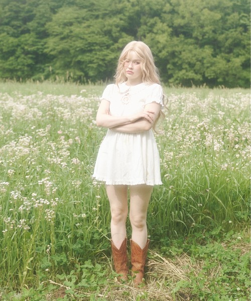 chernyy(チェルニー)の「Indian cotton rose babydoll dress / インドコットンローズベビードールドレス(ワンピース・レディース・アイボリー・LARGE/MEDIUM/SMALL)」の7枚目の写真