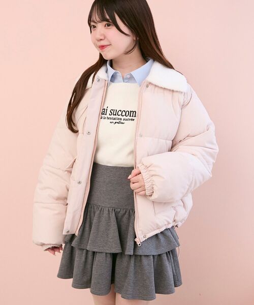 MAJESTIC LEGON(マジェスティックレゴン)の「ファー襟中綿ブルゾン(ブルゾン・レディース・ピンク・MEDIUM)」の4枚目の写真