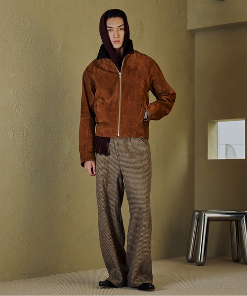 Jieda（ジエダ）の「NUBUCK DRAPING LEATHER JACKET（ブルゾン・メンズ・ブラウン・2/1）」の2枚目の写真