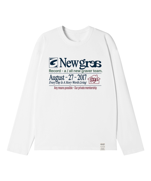 GRAVER（グレーバー）の「[ユニセックス]NEW GRAE ロングスリーブTシャツ_3カラー（Tシャツ/カットソー・レディース・ホワイト/チャコールグレー/ブラック・MEDIUM/LARGE）」の4枚目の写真