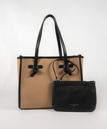 【GIANNI CHIARINI/ジャンニキアリーニ】トートバッグ　MARCELLA　Sサイズ　コットン×本革