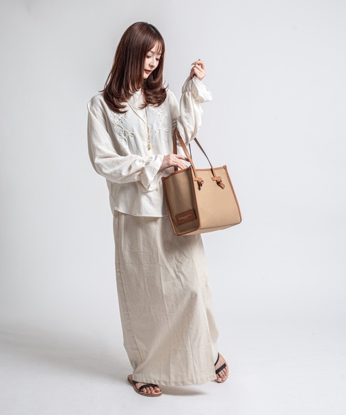 GIANNI CHIARINI（ジャンニ キアリーニ）の「【GIANNI CHIARINI/ジャンニキアリーニ】トートバッグ　MARCELLA　Sサイズ　コットン×本革（トートバッグ・レディース・ブラック/アイボリー/ライトブラウン・FREE）」の22枚目の写真