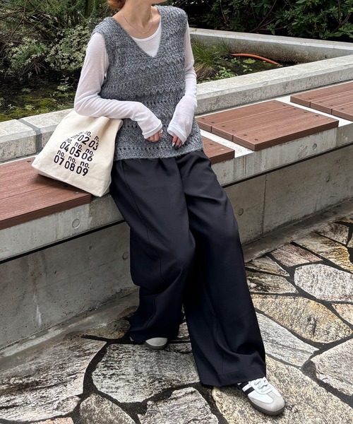 ISOOK(アイスー)の「【ISOOK / アイスー】配色ドロストイージーワイドパンツ / イージーケア タフタ タックパンツ リラックスパンツ ZOZOTOWN限定(チノパンツ・レディース・ブラック/ベージュ・FREE)」の22枚目の写真