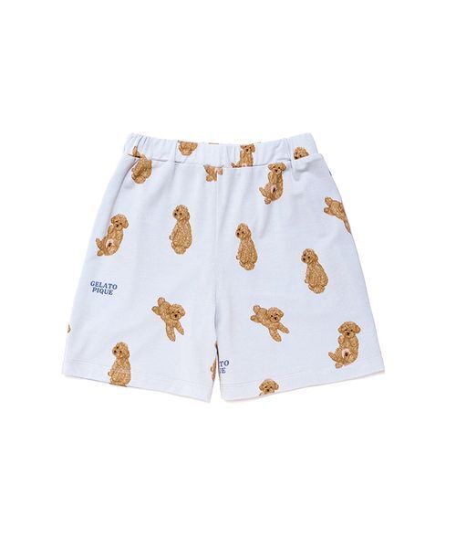 gelato pique（ジェラートピケ）の「【KIDS】ドッグ柄ショートパンツ（ルームウェア/パジャマ・キッズ・クリーム/ブルー・120/110/100/90）」の6枚目の写真