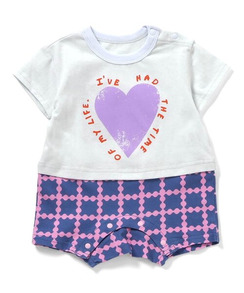 Ampersand（アンパサンド）の「【リンク】ポッピンロンパス（ロンパース・キッズ・ブルー/イエロー/レモンイエロー/サックスブルー・70/60/80）」の2枚目の写真