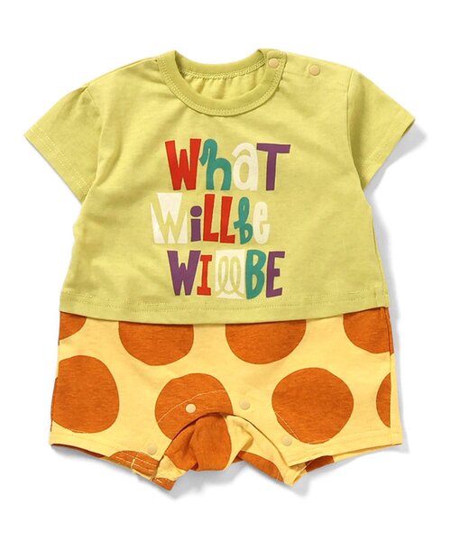 Ampersand（アンパサンド）の「【リンク】ポッピンロンパス（ロンパース・キッズ・ブルー/イエロー/レモンイエロー/サックスブルー・70/60/80）」の3枚目の写真