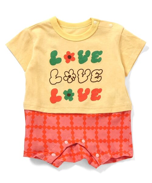 Ampersand（アンパサンド）の「【リンク】ポッピンロンパス（ロンパース・キッズ・ブルー/イエロー/レモンイエロー/サックスブルー・70/60/80）」の4枚目の写真