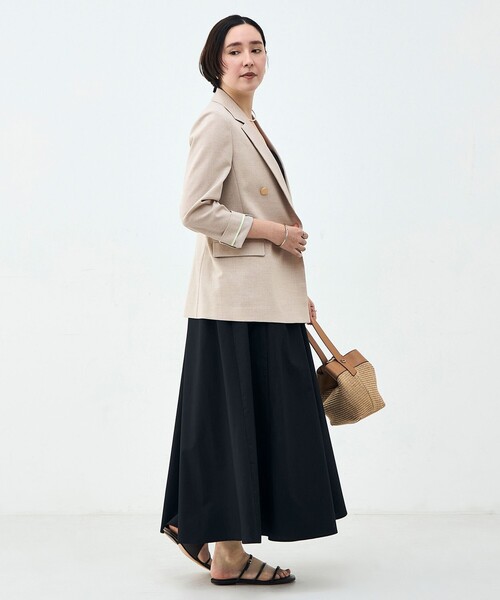 NOLLEY’S（ノーリーズ）の「ウォッシャブル2WAYギャザーキャミワンピース（ワンピース・レディース・ブラック/ベージュ系その他・36/38）」の3枚目の写真