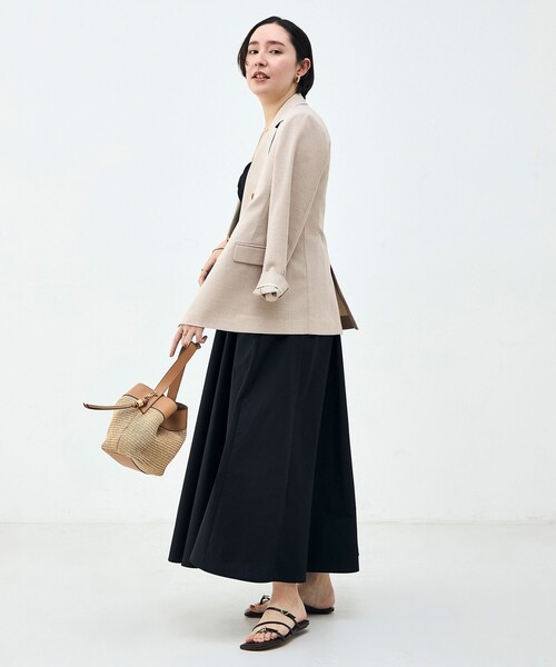 NOLLEY’S（ノーリーズ）の「ウォッシャブル2WAYギャザーキャミワンピース（ワンピース・レディース・ブラック/ベージュ系その他・36/38）」の7枚目の写真