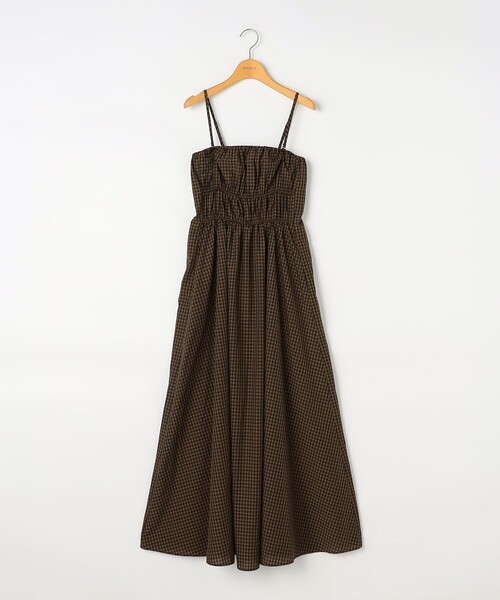 NOLLEY’S（ノーリーズ）の「ウォッシャブル2WAYギャザーキャミワンピース（ワンピース・レディース・ブラック/ベージュ系その他・36/38）」の10枚目の写真