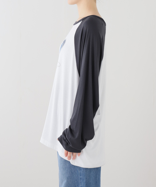 OPEN Yy(オープンワイワイ)の「【OPEN YY / オープンワイワイ】 Knitted I LOVE YY RAGLAN TEE(Tシャツ/カットソー・レディース・ブルー系その他/グリーン・SMALL/MEDIUM)」の9枚目の写真