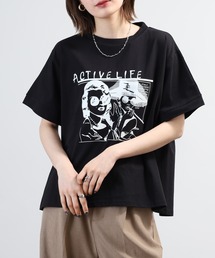 A.N.L モデルプリント半袖カットソー