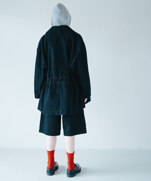 soduk（スドーク）の「bigger bigger denim jacket（デニムジャケット・レディース・インディゴブルー/ブラック・ONE SIZE）」の5枚目の写真