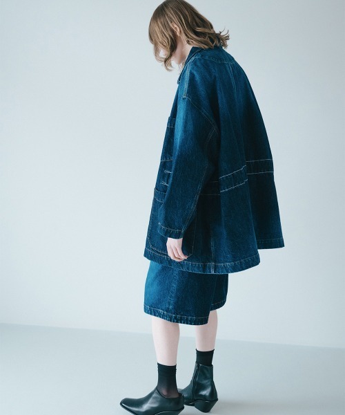 soduk（スドーク）の「bigger bigger denim jacket（デニムジャケット・レディース・インディゴブルー/ブラック・ONE SIZE）」の11枚目の写真