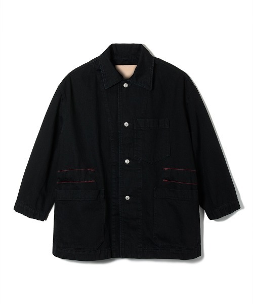soduk（スドーク）の「bigger bigger denim jacket（デニムジャケット・レディース・インディゴブルー/ブラック・ONE SIZE）」の14枚目の写真
