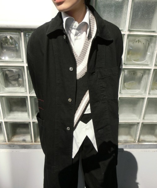 soduk（スドーク）の「bigger bigger denim jacket（デニムジャケット・レディース・インディゴブルー/ブラック・ONE SIZE）」の22枚目の写真
