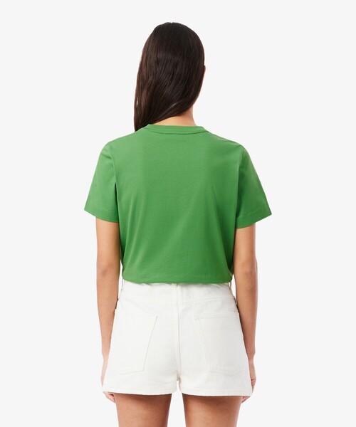 LACOSTE(ラコステ)の「ネーム&ワニロゴパッチ エッセンシャルTシャツ(Tシャツ/カットソー・レディース・グリーン/ブラック・34/38/36/40)」の10枚目の写真