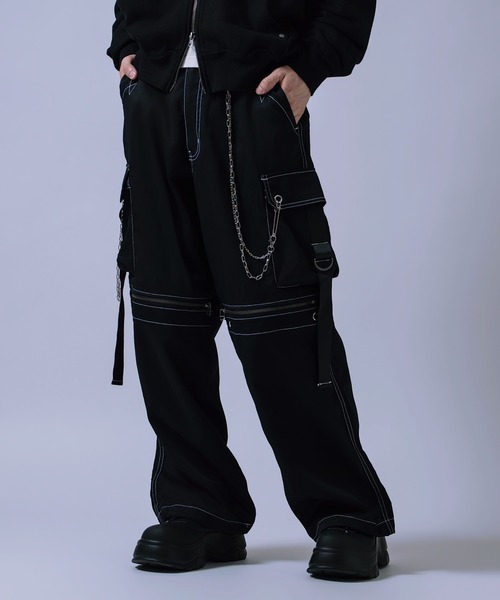 improves（インプローブス）の「チェーン付きカーゴパンツ（カーゴパンツ・メンズ・ホワイト/ブラック・LARGE）」の2枚目の写真