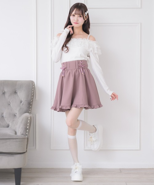couture BY ROJITA（クチュールバイロジータ）の「フェザーリボンオフショルトップス（Tシャツ/カットソー・レディース・グレー/ブラック/ホワイト・FREE）」の10枚目の写真