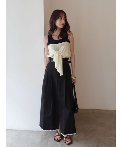 LAGUNAMOON（ラグナムーン）の「レイヤードデザインノースリニット（ニット/セーター・レディース・ホワイト/ブラック/ピンク・FREE）」の10枚目の写真