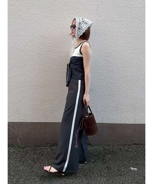 LAGUNAMOON（ラグナムーン）の「レイヤードデザインノースリニット（ニット/セーター・レディース・ホワイト/ブラック/ピンク・FREE）」の16枚目の写真