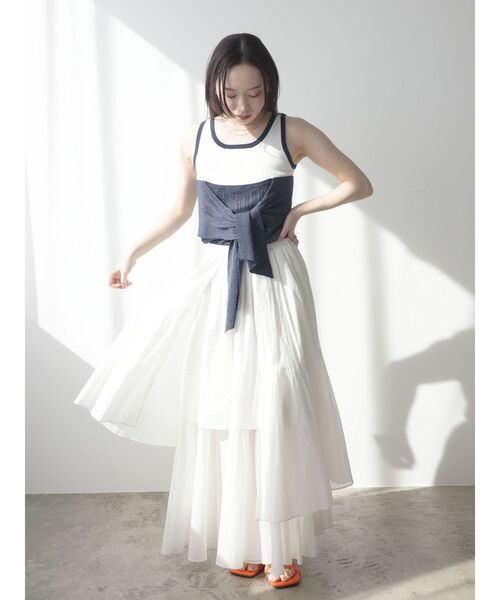 LAGUNAMOON（ラグナムーン）の「レイヤードデザインノースリニット（ニット/セーター・レディース・ホワイト/ブラック/ピンク・FREE）」の17枚目の写真