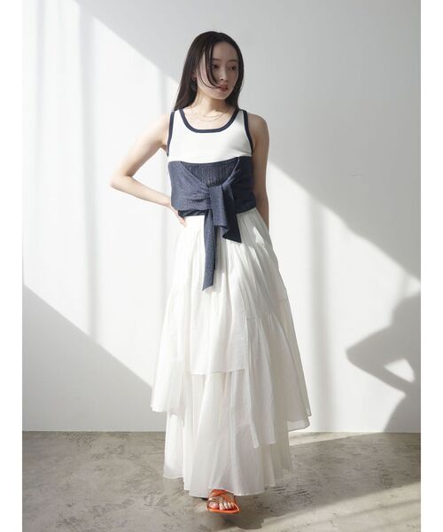 LAGUNAMOON（ラグナムーン）の「レイヤードデザインノースリニット（ニット/セーター・レディース・ホワイト/ブラック/ピンク・FREE）」の18枚目の写真