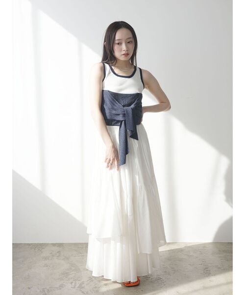 LAGUNAMOON（ラグナムーン）の「レイヤードデザインノースリニット（ニット/セーター・レディース・ホワイト/ブラック/ピンク・FREE）」の19枚目の写真