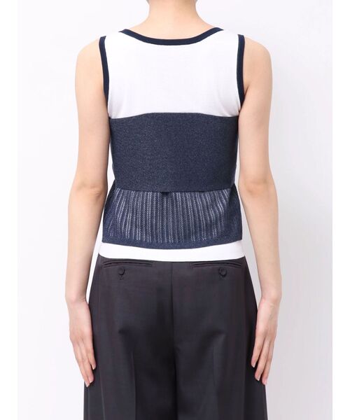 LAGUNAMOON(ラグナムーン)の「レイヤードデザインノースリニット 【夏服】(ニット/セーター・レディース・ホワイト/ブラック/ピンク・FREE)」の9枚目の写真