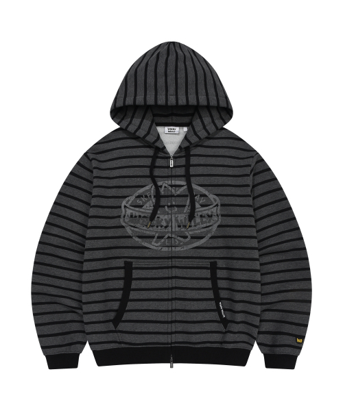 Wacky WiLLy(ワッキーウィリー)の「ストライプフードジップアップグレー(パーカー・レディース・その他・SMALL/MEDIUM/LARGE/X-LARGE)」の1枚目の写真