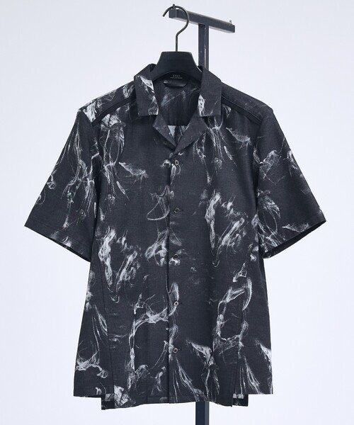 5351 POUR LES HOMMES（ゴーサンゴーイチプールオム）の「【セットアップ対応】スモーク ジャガード 半袖シャツ（シャツ/ブラウス・メンズ・インディゴブルー/ブラック・44/50/48/46）」の2枚目の写真