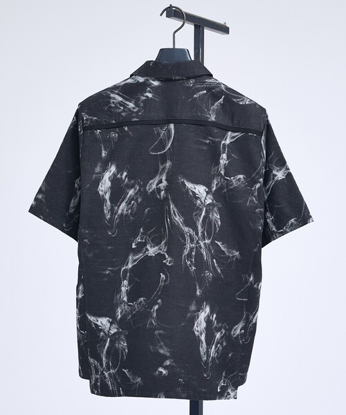 5351 POUR LES HOMMES（ゴーサンゴーイチプールオム）の「【セットアップ対応】スモーク ジャガード 半袖シャツ（シャツ/ブラウス・メンズ・インディゴブルー/ブラック・44/50/48/46）」の4枚目の写真