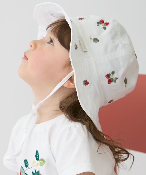 petit main(プティマイン)の「【遮熱】刺しゅうバケットハット(ハット・キッズ・ネイビー/ミント/ライトピンク/ライラック/アイボリー/ライトベージュ/カラフル・54cm/52cm/50cm)」の8枚目の写真