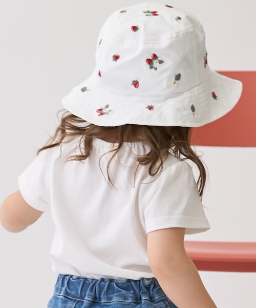 petit main(プティマイン)の「【遮熱】刺しゅうバケットハット(ハット・キッズ・ネイビー/ミント/ライトピンク/ライラック/アイボリー/ライトベージュ/カラフル・54cm/52cm/50cm)」の9枚目の写真
