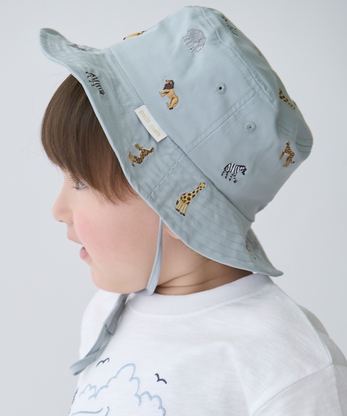 petit main(プティマイン)の「【遮熱】刺しゅうバケットハット(ハット・キッズ・ネイビー/ミント/ライトピンク/ライラック/アイボリー/ライトベージュ/カラフル・54cm/52cm/50cm)」の14枚目の写真