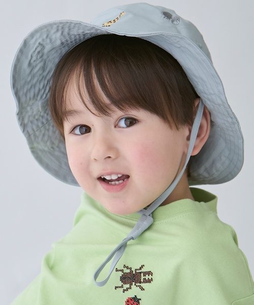 petit main(プティマイン)の「【遮熱】刺しゅうバケットハット(ハット・キッズ・ネイビー/ミント/ライトピンク/ライラック/アイボリー/ライトベージュ/カラフル・54cm/52cm/50cm)」の15枚目の写真