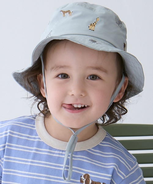 petit main(プティマイン)の「【遮熱】刺しゅうバケットハット(ハット・キッズ・ネイビー/ミント/ライトピンク/ライラック/アイボリー/ライトベージュ/カラフル・54cm/52cm/50cm)」の16枚目の写真