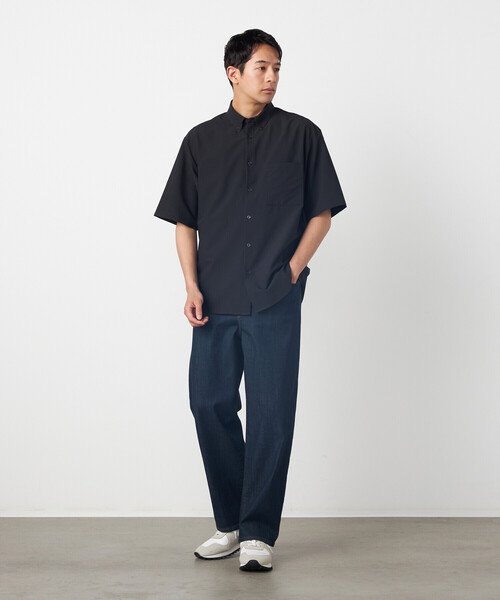 COMME CA ISM(コムサイズム)の「8.5OZ デニム ワイドテーパードパンツ(デニムパンツ・メンズ・ネイビー/サックスブルー・LARGE/SMALL/MEDIUM)」の5枚目の写真