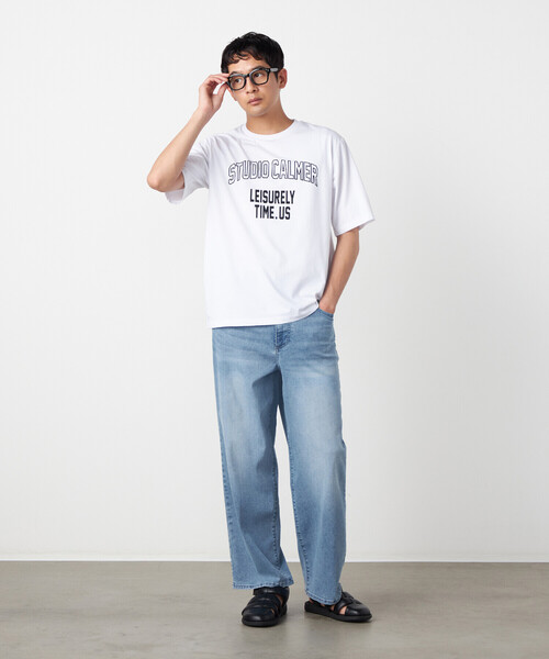 COMME CA ISM（コムサイズム）の「8.5OZ デニム ワイドテーパードパンツ（デニムパンツ・メンズ・ネイビー/サックスブルー・LARGE/SMALL/MEDIUM）」の6枚目の写真