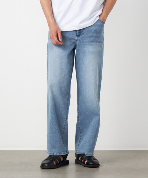 COMME CA ISM（コムサイズム）の「8.5OZ デニム ワイドテーパードパンツ（デニムパンツ・メンズ・ネイビー/サックスブルー・LARGE/SMALL/MEDIUM）」の7枚目の写真