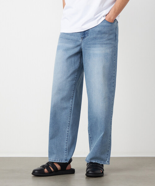 COMME CA ISM（コムサイズム）の「8.5OZ デニム ワイドテーパードパンツ（デニムパンツ・メンズ・ネイビー/サックスブルー・LARGE/SMALL/MEDIUM）」の8枚目の写真