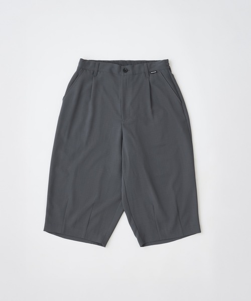 ADAM PATEK(アダムパテック)の「【ADAMPATEK/アダムパテック】twill cropped wide easy trousers ツイルクロップドイージートラウザ(その他パンツ・レディース・ブラック/グレー・1/2)」の2枚目の写真